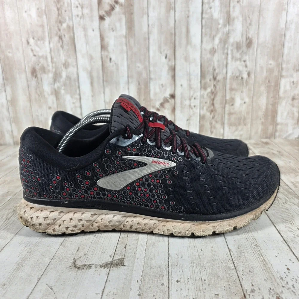 Brooks Glycerin 17 Mens Running Shoes Black Red‎ Silver 1102961D021 Size 12 D
